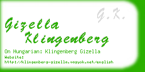 gizella klingenberg business card